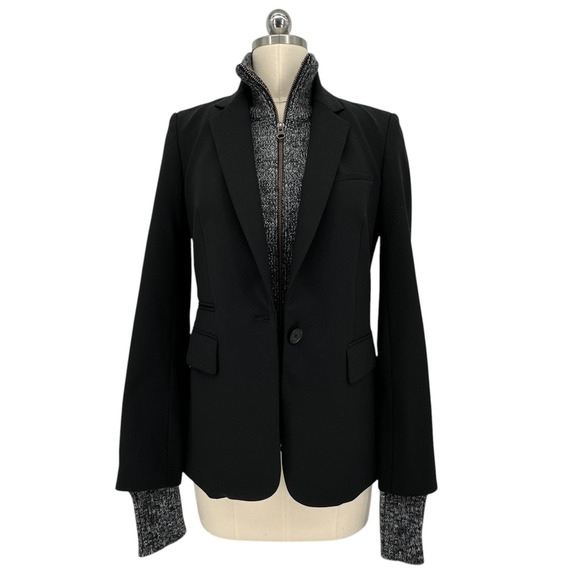 VERONICA BEARD Uptown Black Mélange Wool Dickey & Cuffs - Picture 2 of 8